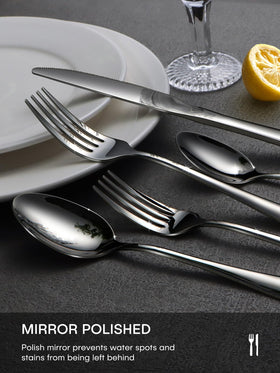 Ollex black flatware set dessert spoons ideal for desserts and entertaining
