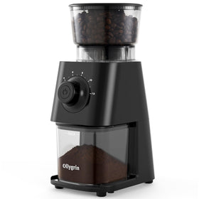 Ollygrin coffee grinder front view showing compact design for small kitchens.