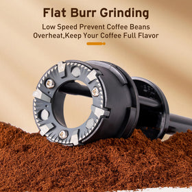 Ollygrin burr closeup highlighting precision grinding for consistent particles.