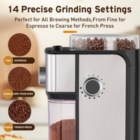 Ollygrin flat burr grinder hopper removable for easy refills.