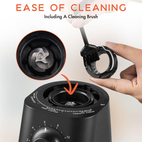 Ollygrin grinding action demonstrates efficient, even grinding.