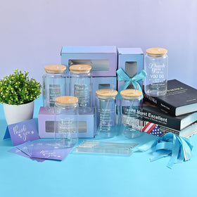 OLSUNOR 6-set can-shaped glass cups for practical coworker gifts.