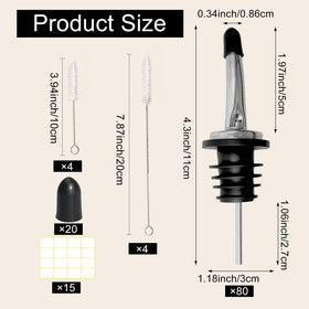 Olutacot pourers with rubber dust caps protect spouts between uses