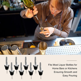 Olutacot pourers with secure rotate-to-lock fit on compatible bottles