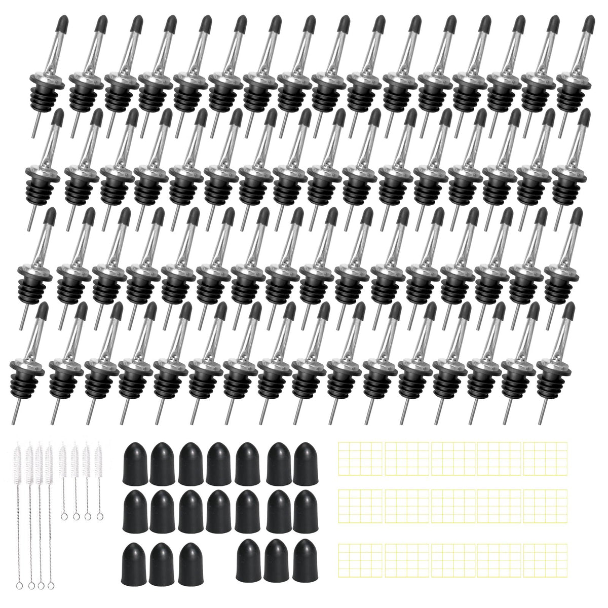 Olutacot 80-pack stainless steel bottle pourers for precise bar pours