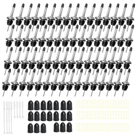 Olutacot 80-pack stainless steel bottle pourers for precise bar pours