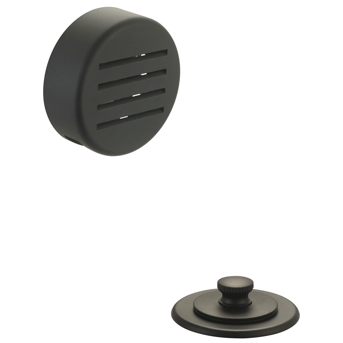 Olympia D-820T-MB overflow cap and strainer for secure, mess-free drainage