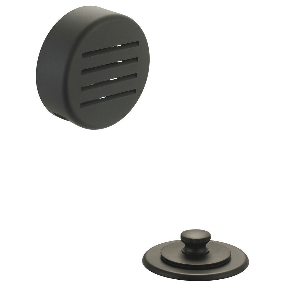 Olympia D-820T-MB overflow cap and strainer for secure, mess-free drainage