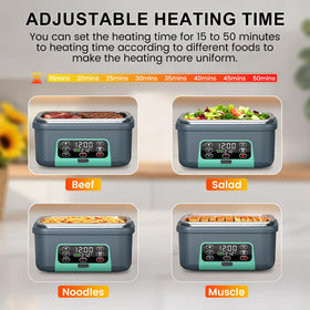 Omboos lunch box with hidden handle and insulated bag for portable use.