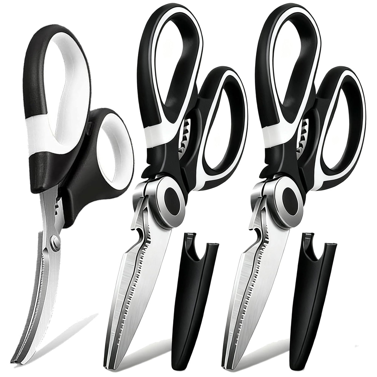 OMDAR kitchen scissors 3-pack on counter for versatile meal prep