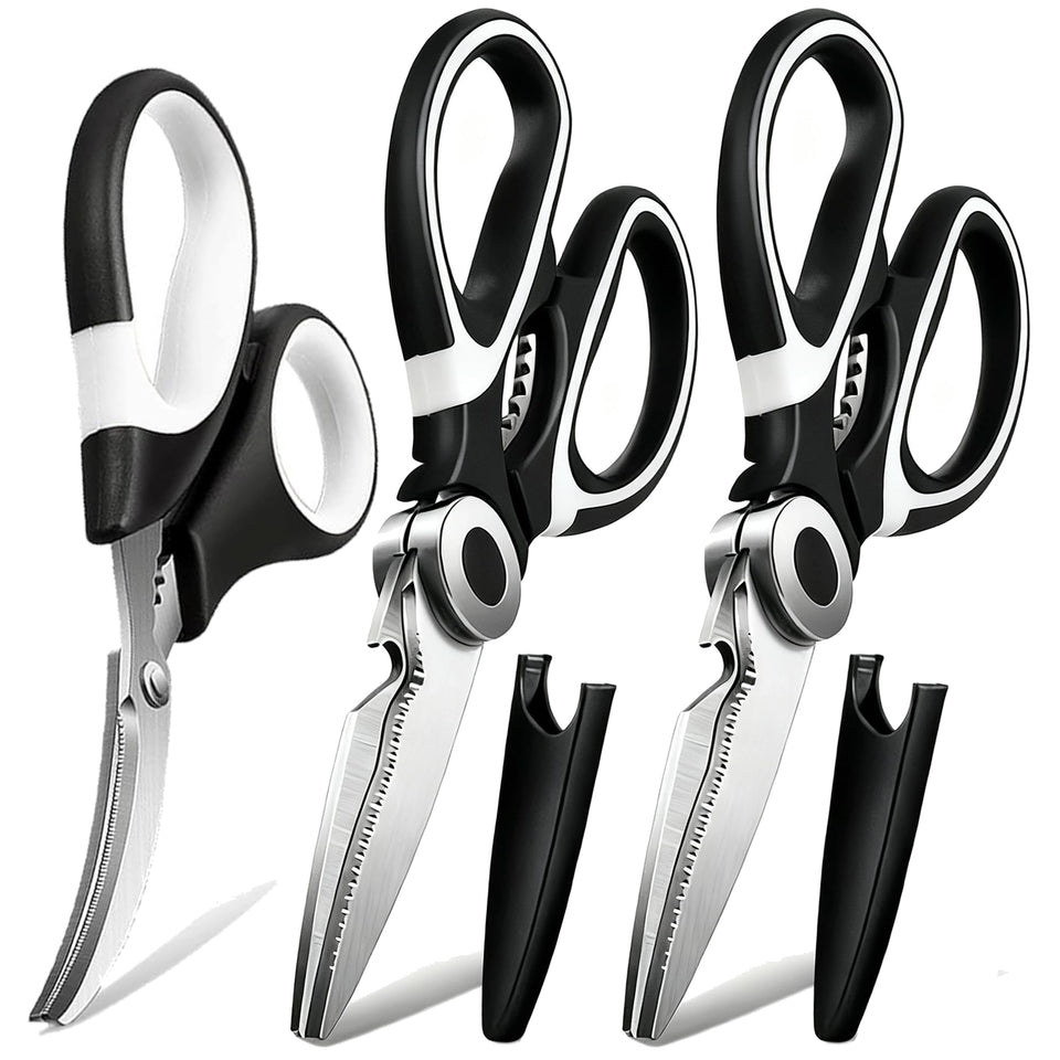 OMDAR kitchen scissors 3-pack on counter for versatile meal prep