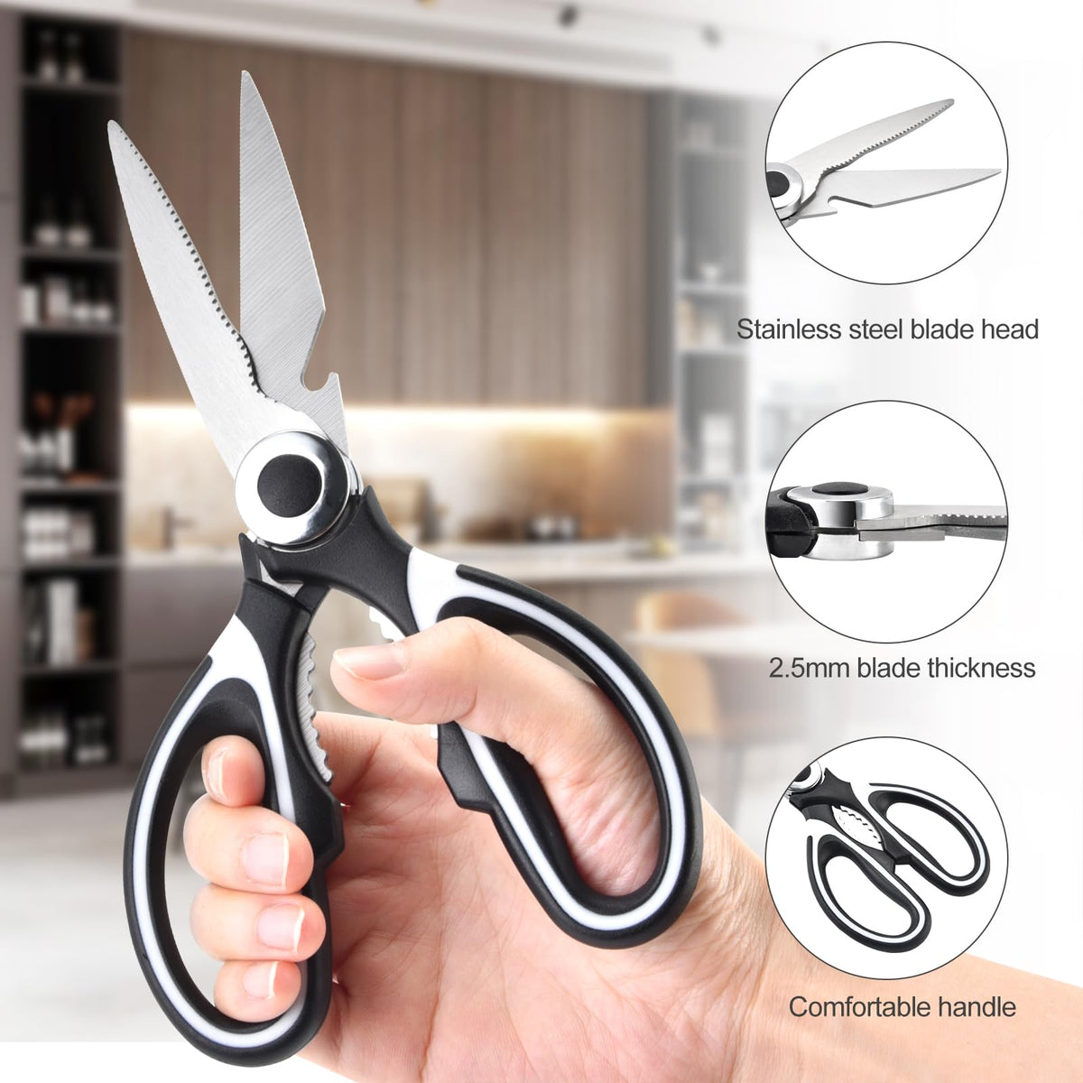 OMDAR curved seafood scissors for handling shrimp and crab shells