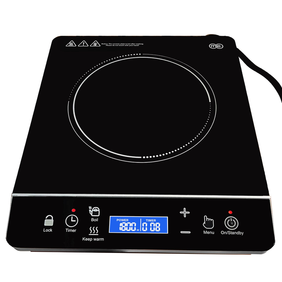 OMEO portable induction burner front view for compact countertop cooking