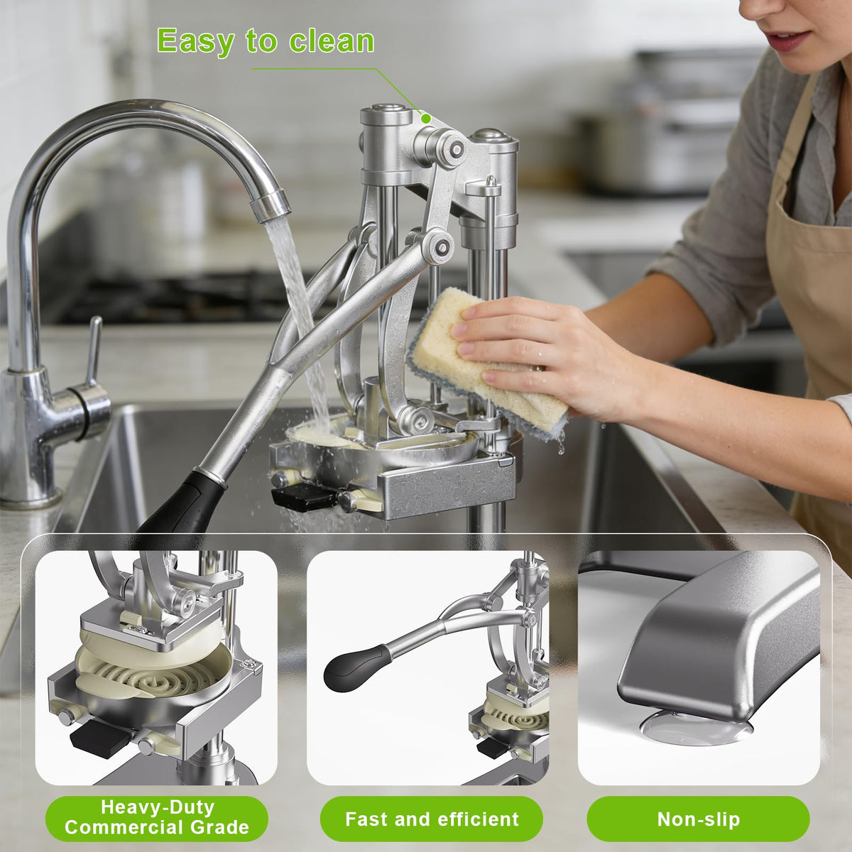Omeqon fries cutter and dicer attachment in action