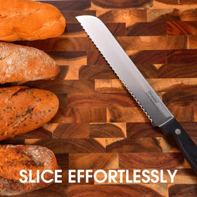Omesata bread knife ergonomic handle delivers comfortable, non-slip grip
