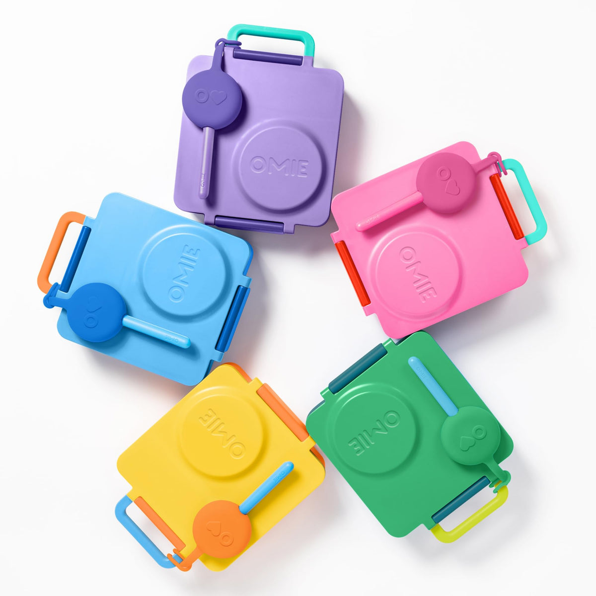 OmieBox case open in lilac showing easy grab-and-go design.