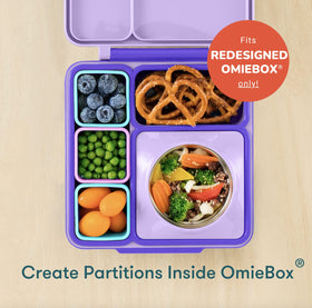 Omie silicone dip containers stay leakproof during travel.