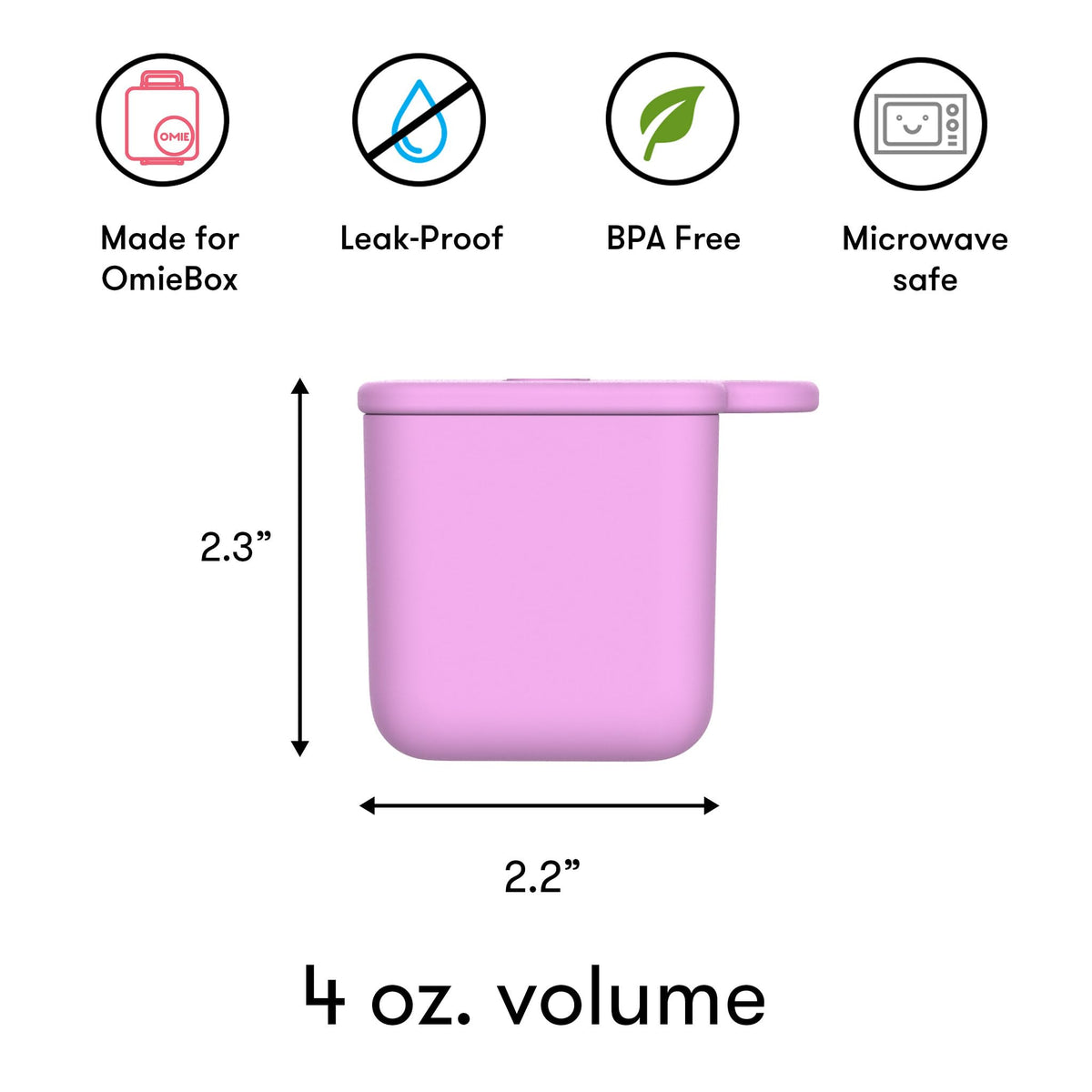 Two color-matched Omie lids seal for organized storage.