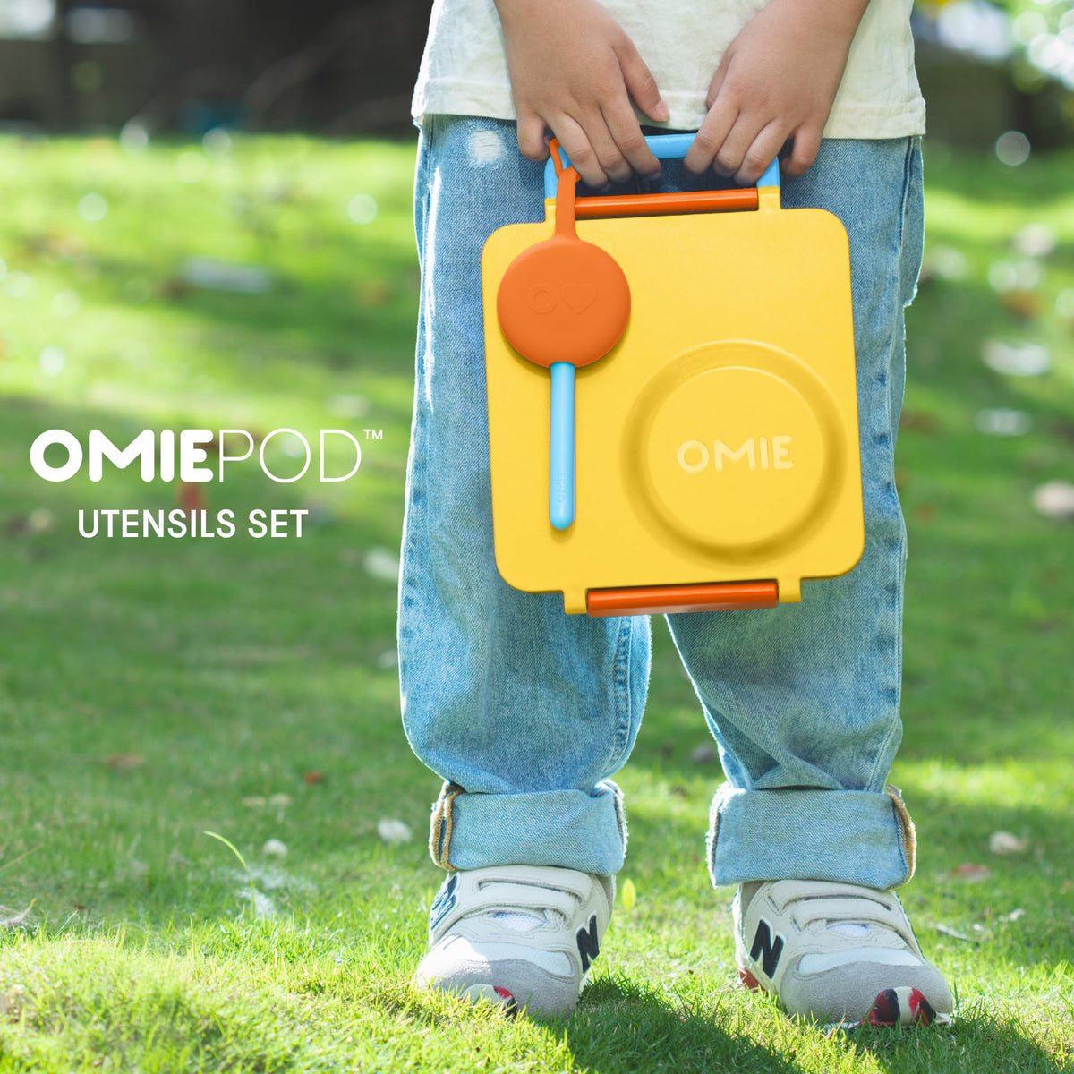 OmieBox kids utensils spoon and fork neatly stored