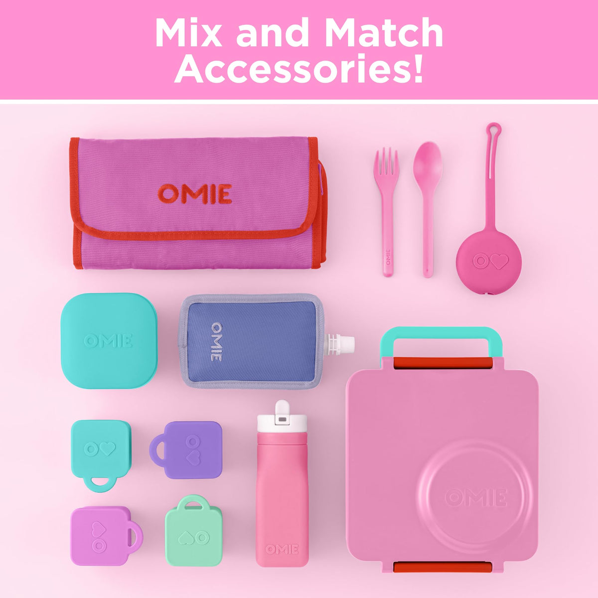 OmieBox Pink Berry open components show easy assembly and customization.