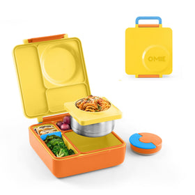 OmieBox Sunshine insulated bento keeps hot meals warm for school lunches