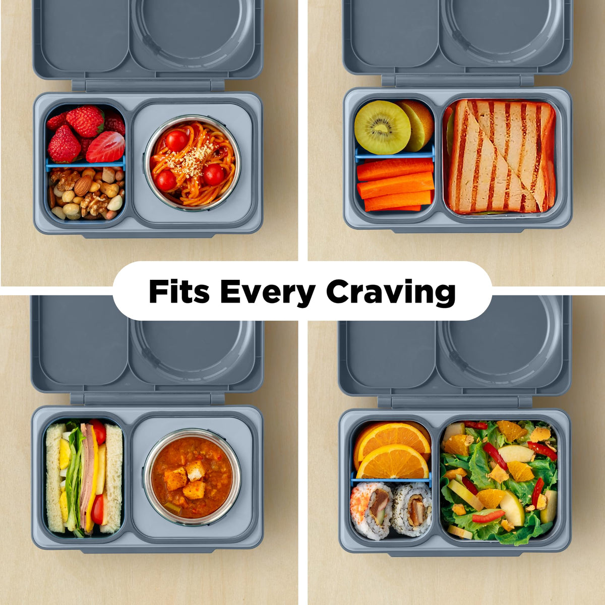 Usage for hot soups and cold fruit in one box