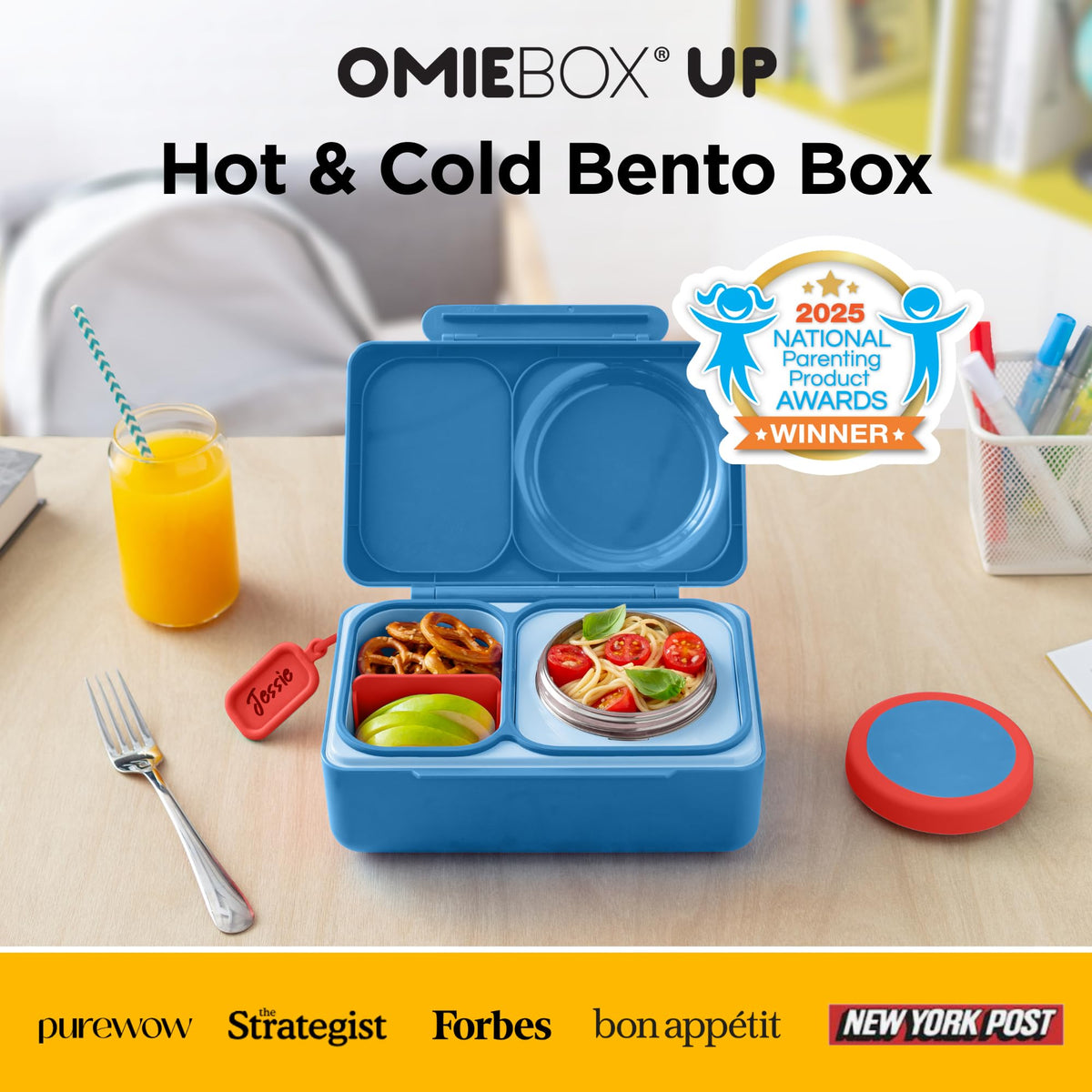 OmieBox UP hot meal section demonstrates built-in warmth for soups and stews.