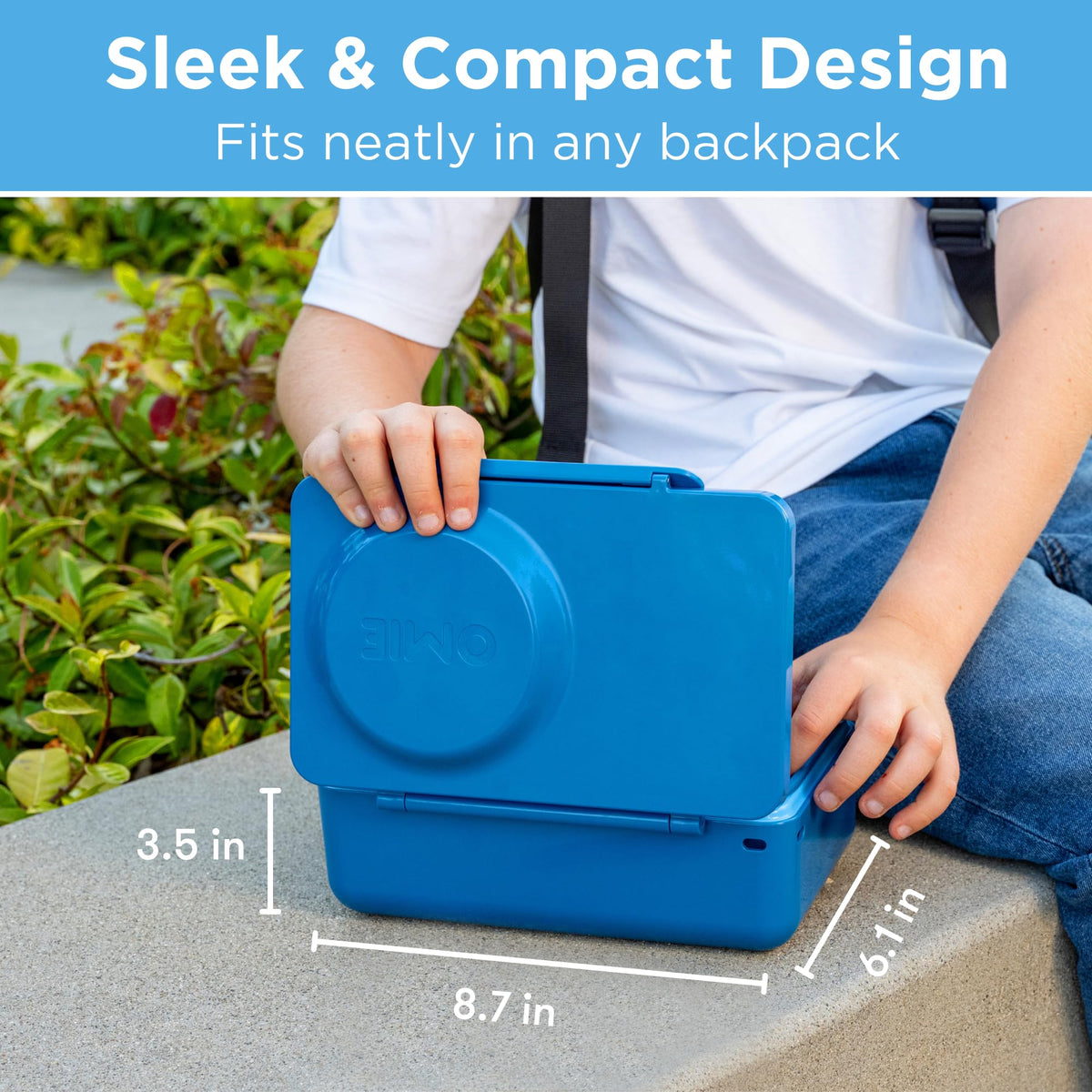 OmieBox UP tight, leak-proof lid prevents spills during transport.