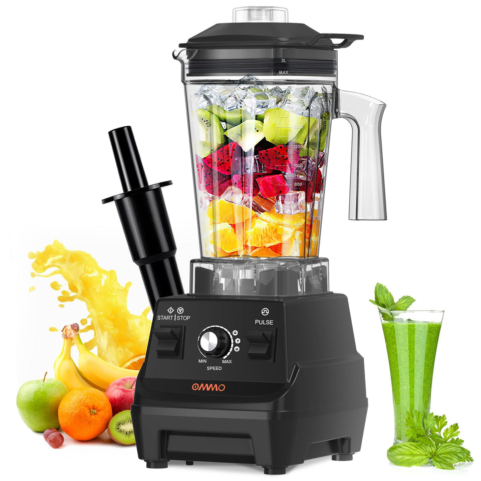 OMMO Blender 1800W motor powers strong, smooth blends.