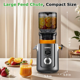 OMMO juicer can juice whole fruits for gatherings and quick healthy drinks.
