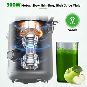 Sleek grey design of the OMMO juicer adds a modern touch.