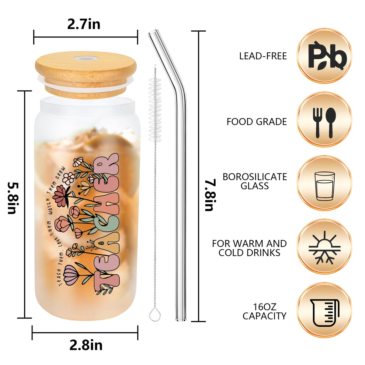 OMSEEN straw brush — keeps the included straw clean between classes.