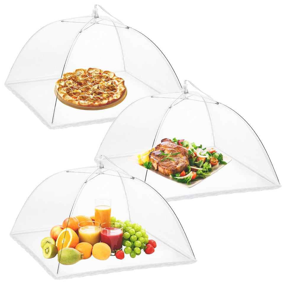 Onarway food cover 14-inch dome shields plates outdoors while preserving visibility.