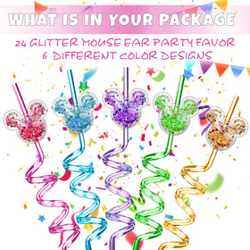 onbkygf glitter-mouse-straw-colors-03 demonstrates six color options for theme parties