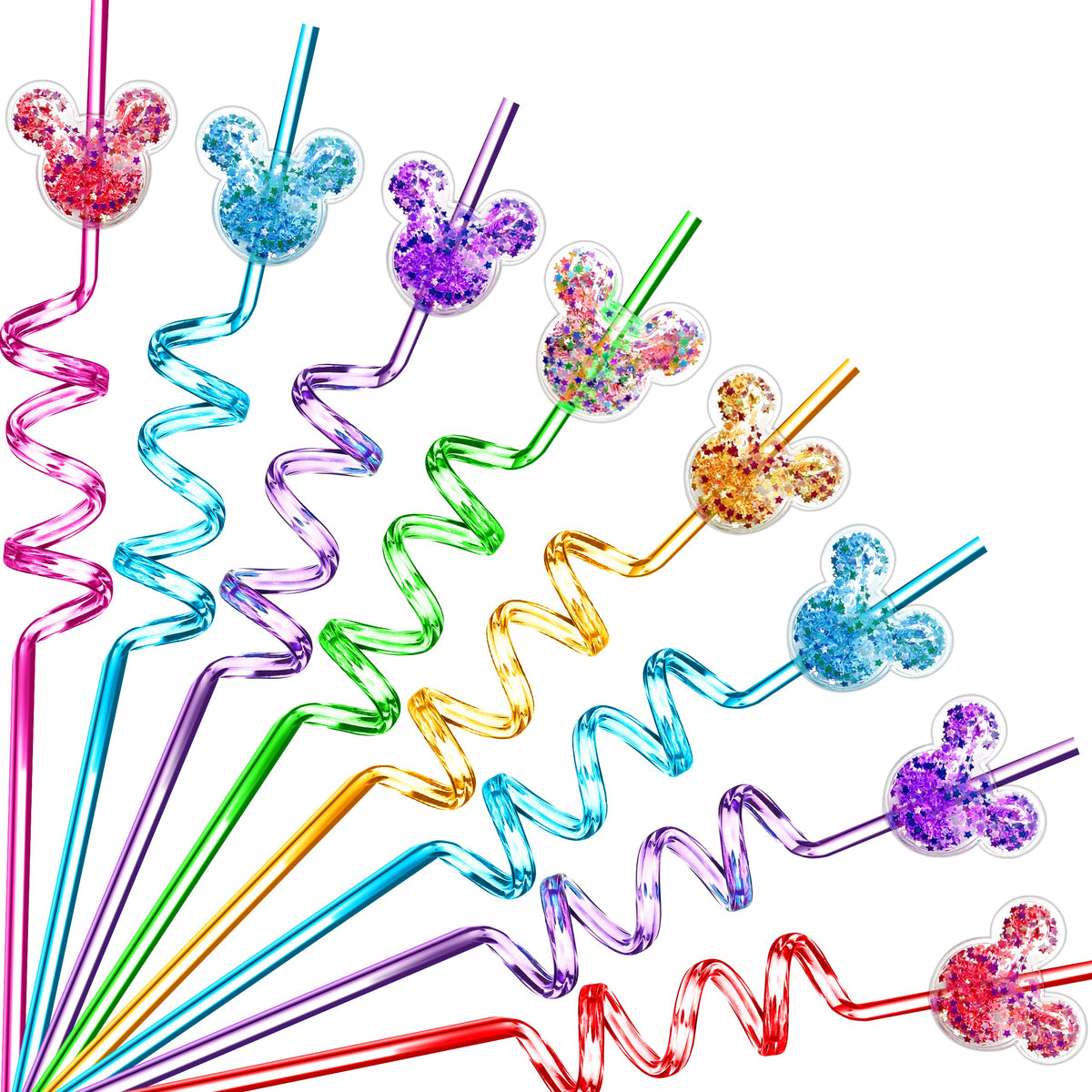 onbkygf glitter mouse straw pack shows festive designs for kid-friendly party favors