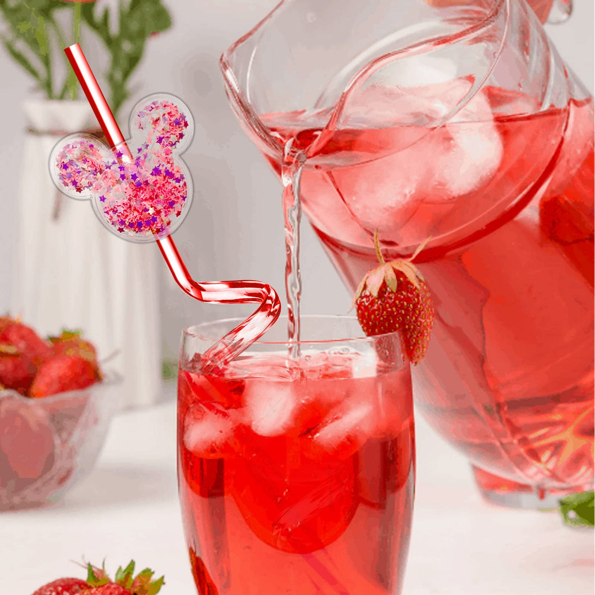 onbkygf glitter-mouse-straw-use-at-party-06 easy to clean with included brushes