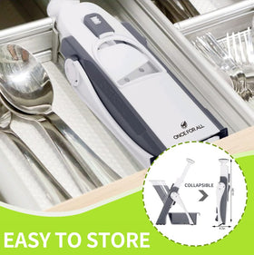ONCE FOR ALL 420 stainless steel blades deliver sharp, safe cuts.