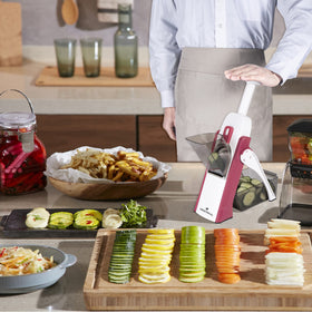 ONCE FOR ALL Safe Mandoline Slicer collapsible design for quick cleaning.