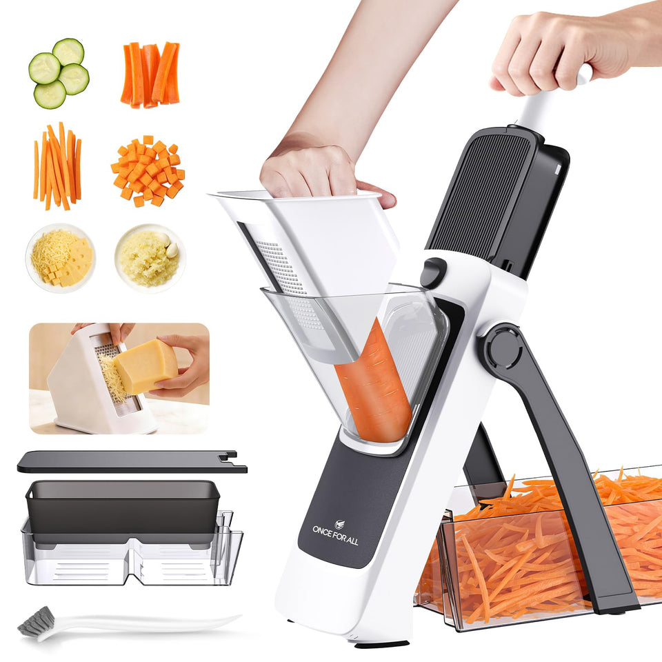 ONCE FOR ALL Safe Mandoline Gen 4 dial control for precise, customizable slicing results