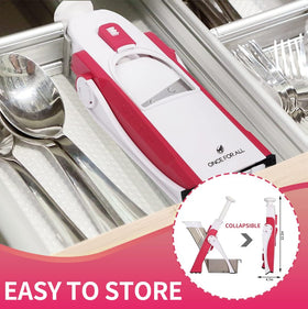 ONCE FOR ALL Safe Mandoline Slicer with 420 stainless steel blades for safe slicing.