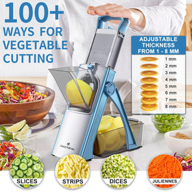 ONCE FOR ALL adjustable thickness settings from 0.1 to 8 mm for versatile prep