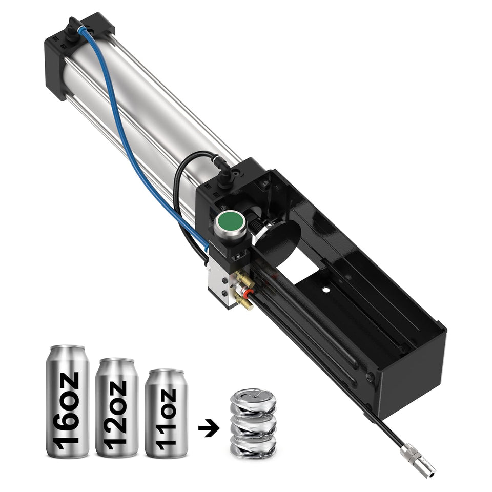 ONCUPID pneumatic can crusher front view on a countertop for quick recycling