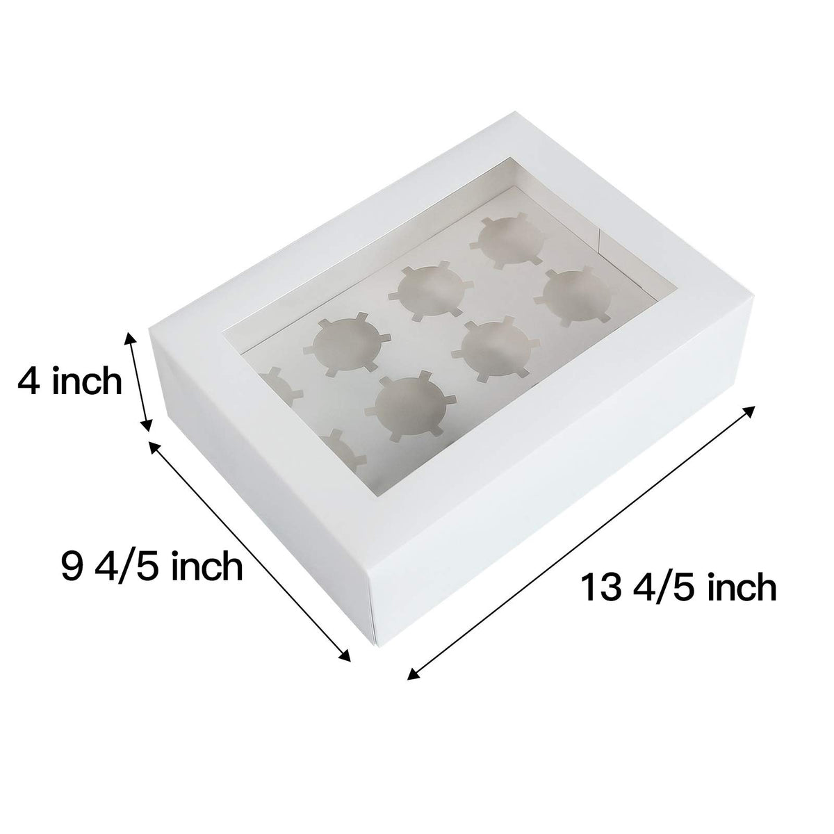 ONE MORE 12-cavity cupcake box shows neatly arranged treats.
