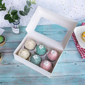 ONE MORE Cupcake Boxes flat-pack design enables quick storage.
