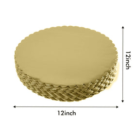 ONE MORE gold cakeboard 12inch round side view shows sturdy base for transport.