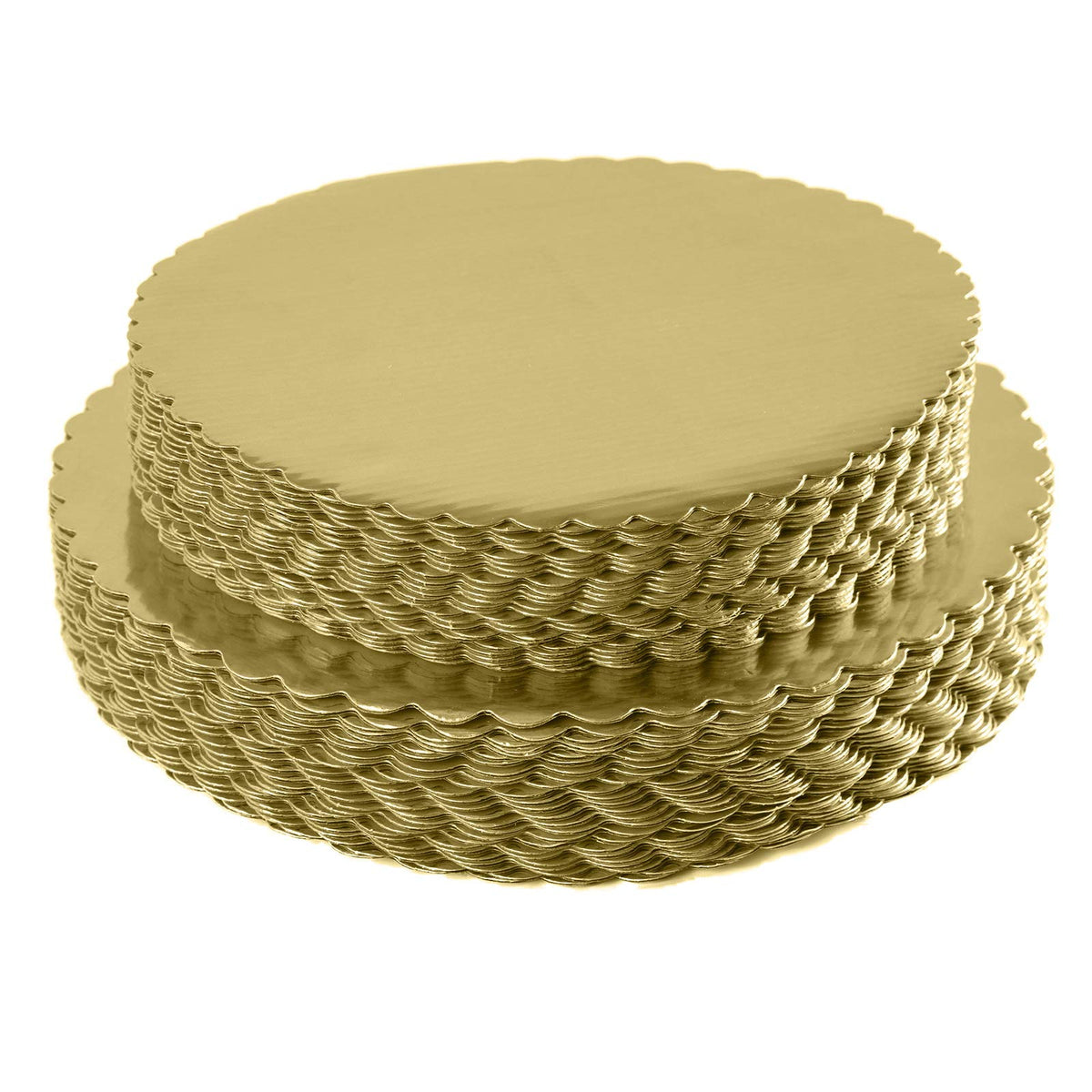 ONE MORE gold cakeboard 12inch round top view for upscale cake presentation.