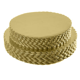 ONE MORE gold cakeboard 12inch round top view for upscale cake presentation.