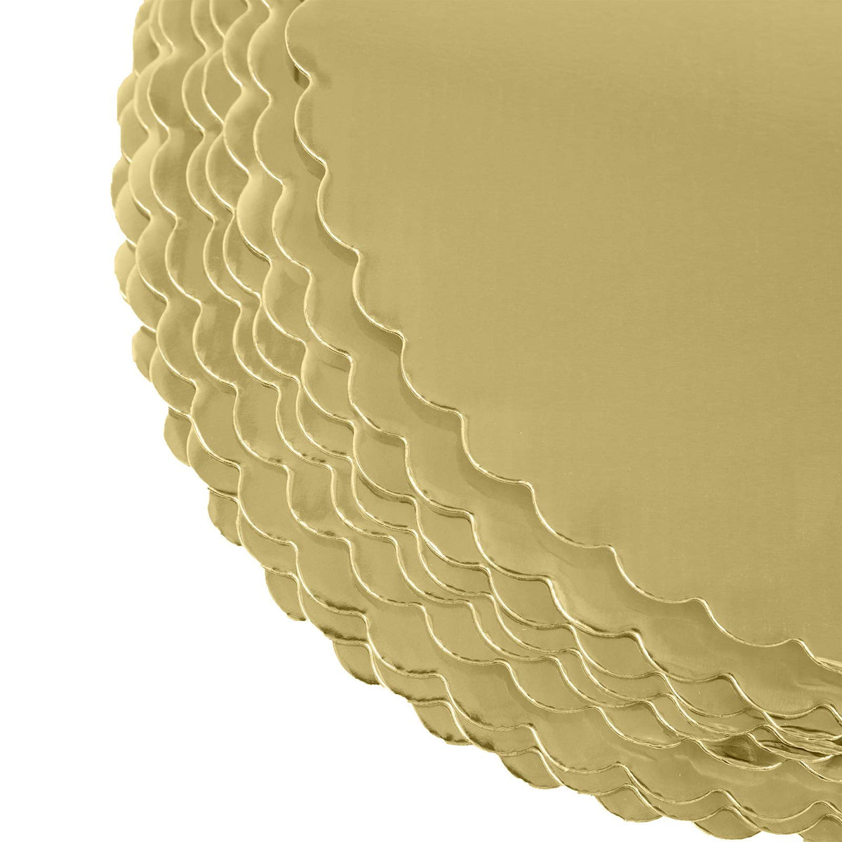 ONE MORE gold cakeboard grease-proof layer helps keep tops clean.