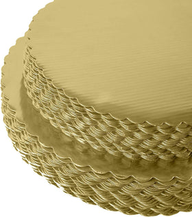 ONE MORE gold cakeboard stackable design aids tiered cake setups.