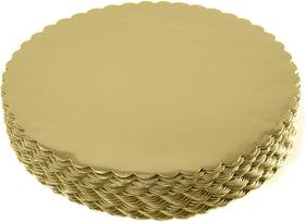 ONE MORE gold cakeboard top view shows luxurious shine and sturdy base.